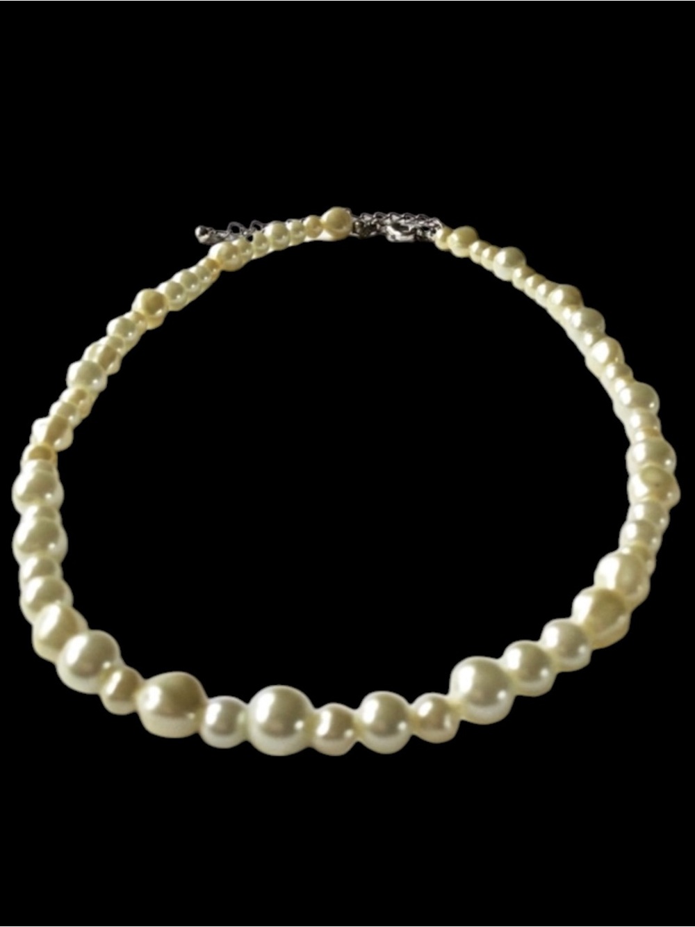 Vintage AVON SAC Silver-Tone Faux Baroque Pearl Necklace - Picture 8 of 15